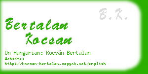bertalan kocsan business card